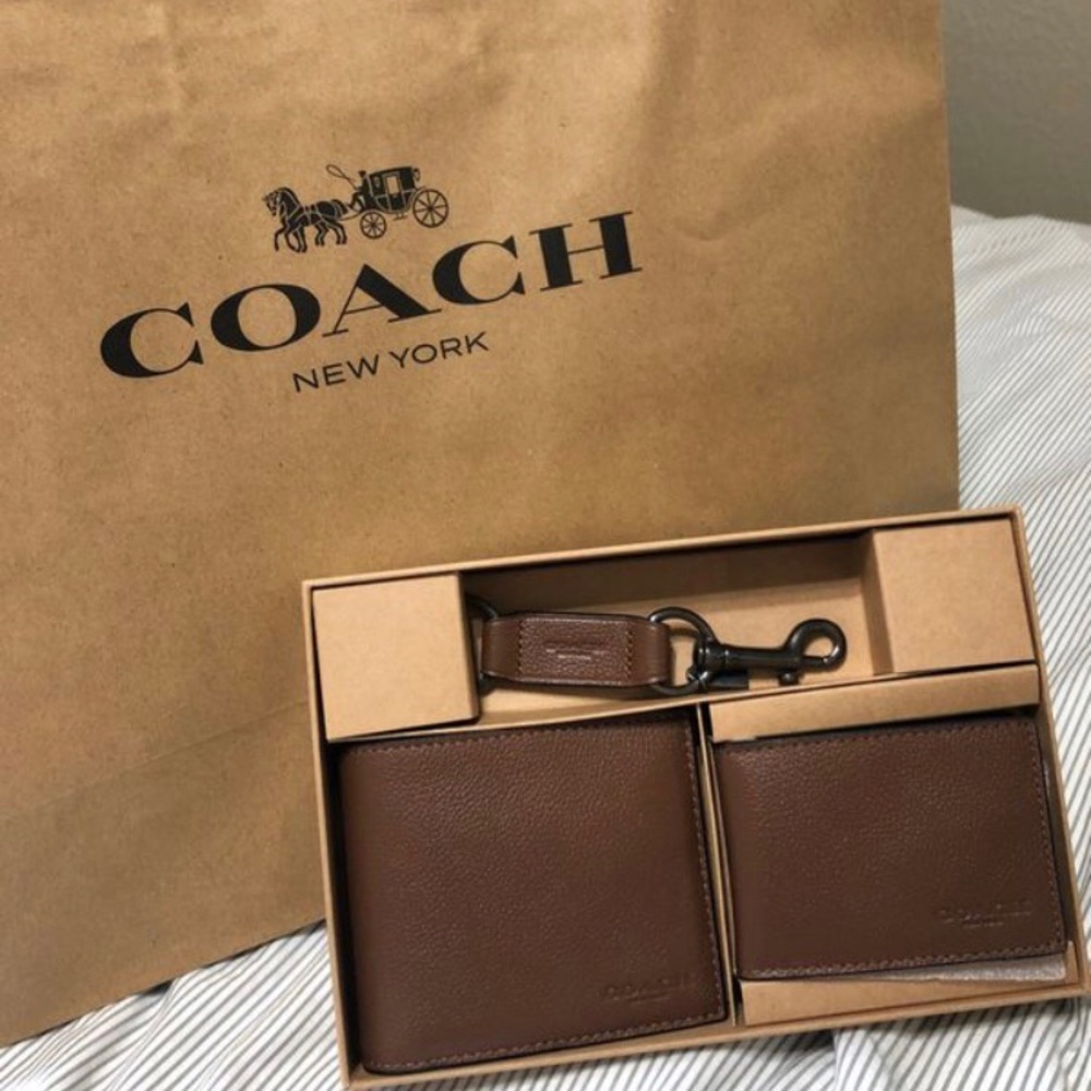 Men’s coach wallet, card holder, and key clip - Picture 1 of 5